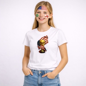 Tricou Usa World Cup Fifa 2026, din bumbac 100%, tricou alb, Copii | Dama | Barbat