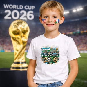 Tricou Uzbekistan World Cup 2026 Fifa, din bumbac 100%, tricou alb, Copii | Dama | Barbat - Img 5