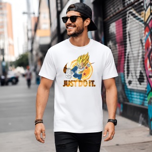Tricou Vegeta Dragon Ball Z Luptator Anime Energie Portocalie, din bumbac 100% Copii | Dama | Barbat - Img 5