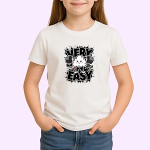 Tricou Very Easy Gym Motivational Cat, Copii | Dama | Barbat - Img 3