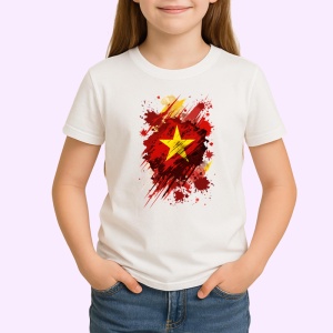 Tricou Vietnam Steag Splash Art, Copii | Dama | Barbat - Img 3