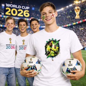 Tricou Vinicius Jr Brazil World Cup Fifa 2026 V4, din bumbac 100%, tricou alb, Copii | Dama | Barbat - Img 7