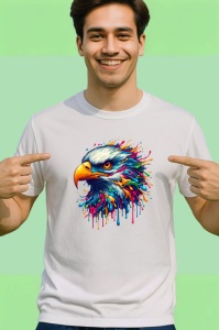 Tricou Vultur pop art cu privire ascutita Copii | Dama | Barbat - Img 2