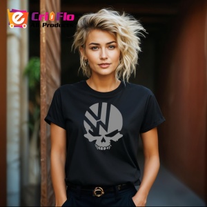Tricou Vw Craniu Logo Auto Design Agresiv Negru, din bumbac 100%, tricou negru Copii | Dama | Barbat - Img 8