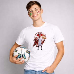 Tricou Wahbi Khazri Tunisia World Cup Fifa 2026, din bumbac 100%, tricou alb, Copii | Dama | Barbat - Img 2