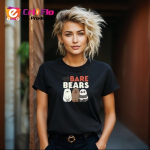 Tricou We Bare Bears cei trei ursi simpatici intr o lume moderna si amuzanta, Copii | Dama | Barbat , tricou negru