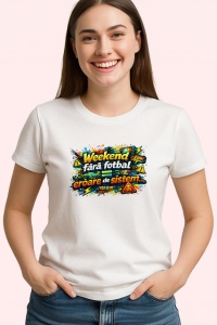 Tricou Weekend Fara Fotbal Eroare De Sistem V1, din bumbac 100% , tricou alb pentru Copii | Dama | Barbat - Img 2