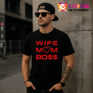 Tricou wife mom boss mesaj haios femei puternice, Copii | Dama | Barbat , tricou negru - Img 7