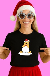 Tricou Winnie Cu Zapada Si Zambet Fericit, din bumbac 100% Copii | Dama | Barbat - Img 3