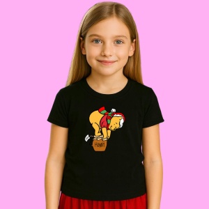 Tricou Winnie Pe Borcan Hunny Cu Caciula Rosie, din bumbac 100% Copii | Dama | Barbat - Img 2