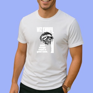 Tricou wiz khalifa alb contur, muzica Pop / Country), Dama | Barbat | Copii - Img 2