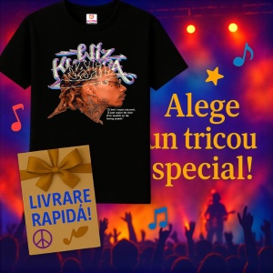 Tricou Wiz Khalifa Profil lateral cu par impletit si ochelari, muzica Hip-Hop / Trap, Dama | Barbat | Copii, Culoare Negru - Img 15