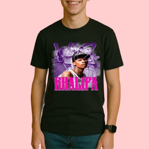 Tricou wiz khalifa violet, muzica Hip-Hop / Trap, Dama | Barbat | Copii, Culoare Negru - Img 3