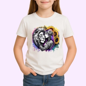 Tricou woman and lion ink passion, femeie si leu pasiune tatuata, Copii | Dama | Barbat - Img 3