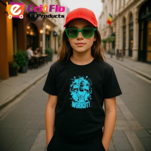 Tricou Workout Fata Muschi Albastra, Copii | Dama | Barbat, culoare negru - Img 8