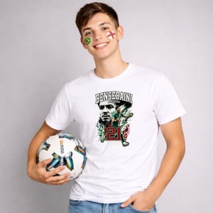 Tricou Yassine Benzia Algeria World Cup Fifa 2026, din bumbac 100%, tricou alb, Copii | Dama | Barbat - Img 2