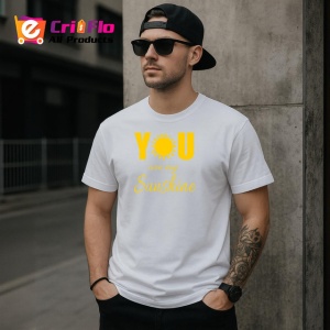 Tricou You Are My Sunshine Soare Galben Design Cald, din bumbac 100% , tricou alb pentru Copii | Dama | Barbat - Img 9
