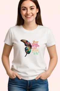 Tricou Your wings already exist all you have to do is fly fluture colorat cu text motivant Copii | Dama | Barbat Barbat - Img 1