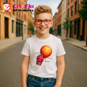 Tricou Zmeura amuzanta de vara cu balon cu aer, Fructe, Copii | Dama - Img 5