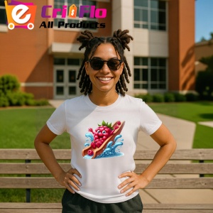 Tricou Zmeura amuzanta de vara in topogan, Fructe, Copii | Dama - Img 11