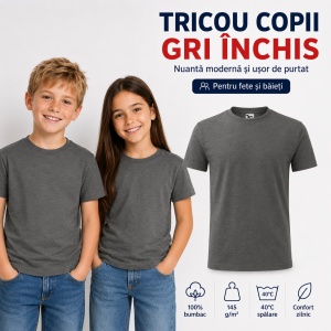 Tricouri copii simple din bumbac 100% – fete și băieți, 20 culori - Img 14