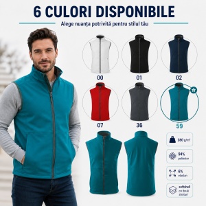 Vestă Bărbați tip Jachetă fără Mâneci Softshell, Elastică și Călduroasă – Vision 517
