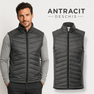 Vestă Hibridă Bărbați Matlasată cu Fermoar, Softshell, Windproof – Cross 557 - Img 11