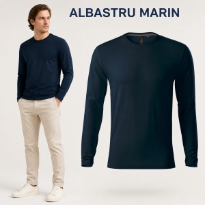 Bluză Bărbătească Brave 155 cu Mânecă Lungă, 95% Bumbac, 5% Elastan, Guler Rotund, S–3XL, 6 Culori - Img 14
