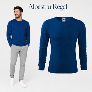 Bluză Bărbați Malfini 100% Bumbac, Mâneci Lungi, Slim Fit, 160 g/m², Guler Rotund, Mărimi S–3XL - Img 12