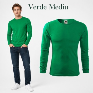 Bluză Bărbați Malfini 100% Bumbac, Mâneci Lungi, Slim Fit, 160 g/m², Guler Rotund, Mărimi S–3XL - Img 22