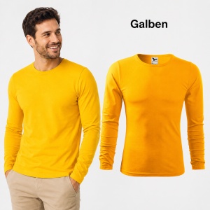 Bluză Bărbați Malfini FIT-T LS 119, 100% Bumbac, Mâneci Lungi, Slim Fit, 160 g/m², Guler Rotund - Img 17