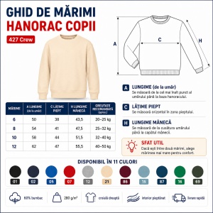 Bluză copii cu mânecă lungă tip hanorac pentru fete și băieți Malfini 427 Crew, fără glugă, cu interior pieptănat - Img 4
