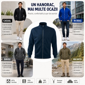 Bluză cu Fermoar Tip Hanorac Bărbați Malfini 407 Adventure – 300 g/m² - Img 5