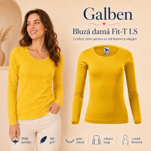 Bluză Damă cu Mânecă Lungă, 100% Bumbac, 169 Fit-T LS, slim fit cambrat – 14 Culori, XS–3XL - Img 26