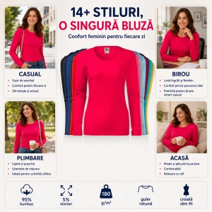 Bluză de Femei cu Mâneci Lungi | 15 culori disponibile -139 - Img 8