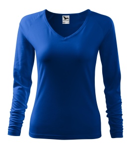 Bluza pentru femei maneca lunga guler in V de culoare albastru regal