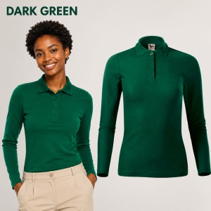 Bluză Polo Damă cu Mânecă Lungă Malfini, Croială Cambrată, Guler Polo Raiat, 4 Nasturi, 10 Culori, Mărimi XS–2XL - Img 15