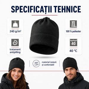 Căciulă Polar Fleece Unisex 2 în 1 – Căciulă sau Fular Malfini Practic 519 - Img 6