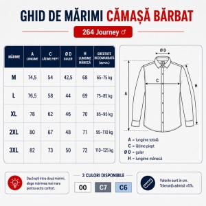 Cămașă Bărbați cu Mânecă Lungă Malfini Premium 264 Journey, 100% Bumbac, Croială Cambrată, Easy Care, 130 g/m² - Img 4