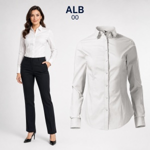 Cămașă damă tip office Malfini 229 Style LS, 100% bumbac, croială feminină și mânecă lungă - Img 11