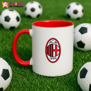 Cana AC Milan Italia , cu logoul stema echipei, Cadoul Perfect - Img 46