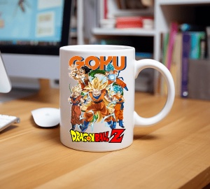 Cana alba pentru copii personalizata personajul Goku Dragon Ball Z - cadou - Img 2