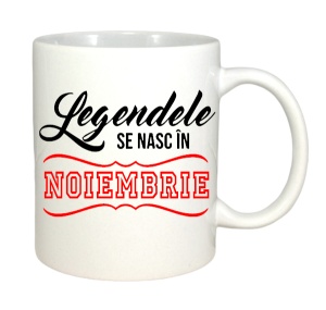 Cana alba personalizata cu textul Legendele se nasc in - Img 2