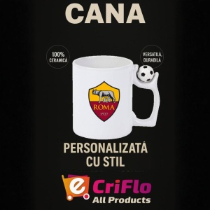 Cana AS Roma Italia , cu logoul stema echipei, Cadoul Perfect - Img 13