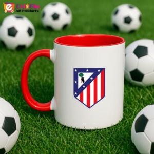 Cana Atletico Madrid Spania , cu logoul stema echipei, Cadoul Perfect - Img 46