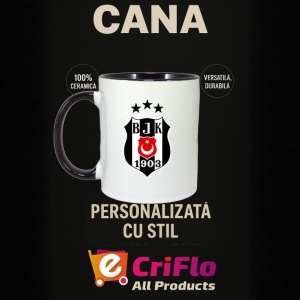 Cana Besiktas Turcia , cu logoul stema echipei, Cadoul Perfect - Img 35