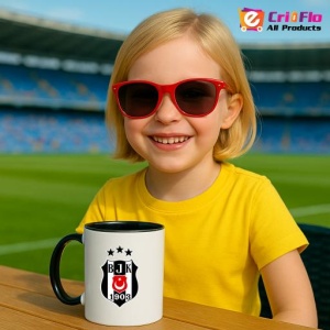Cana Besiktas Turcia , cu logoul stema echipei, Cadoul Perfect - Img 38