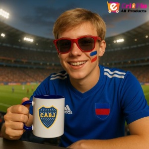 Cana Boca Juniors Argentina , cu logoul stema echipei, Cadoul Perfect - Img 26