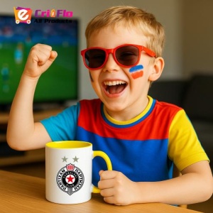 Cana FK Partizan Serbia , cu logoul stema echipei, Cadoul Perfect - Img 31