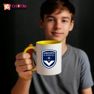 Cana Girondins de Bordeaux Franta , cu logoul stema echipei, Cadoul Perfect - Img 33